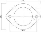 2-Bolt Flat Flange - 4.00" - Mild Steel - Ford Power Stroke – dimension drawing