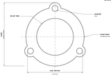 3-Bolt Flat Flange - 3.00" - Mild Steel - Duramax LML – dimension drawing