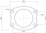 4-Bolt Flat Flange - 3.50" - Mild Steel - Duramax L5P – dimension drawing